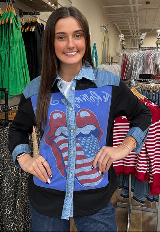 Upcycled Banded Shirt, Rolling Stones