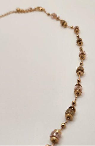 Gold Cylinders Chain Necklace