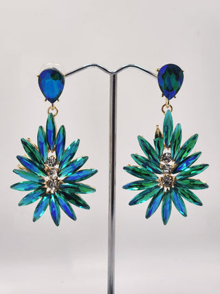 Spike Blue Green Dangle Earring