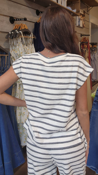 Striped Short Sleeve Top