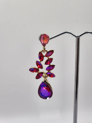 Gold Fuchsia Dangle Earring