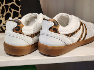 White Cheetah Stripe Sneaker