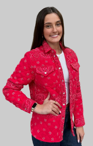 Quilted Bandana Printed Jacket