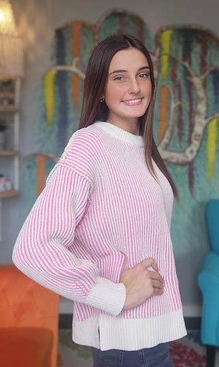 Two Tone Crewneck Sweater