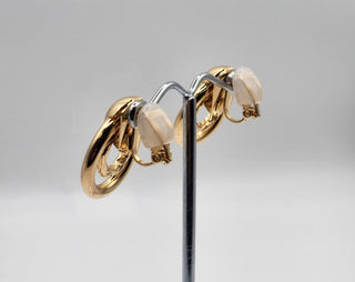 Double Layered Gold Hoop Clip-Ons
