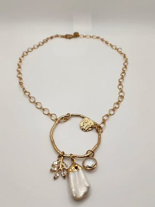 Gold Circle Charms Necklace