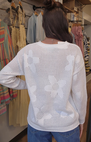 White Crochet Sweater