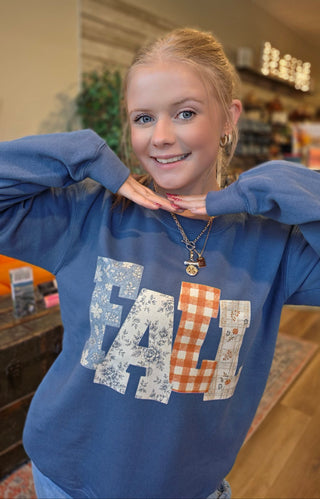 Fall Mix Print Graphic Crewneck