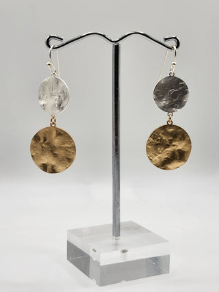 Hammered Metal Dangle Earrings