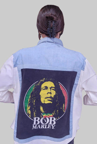 Upcycled Banded Shirt, Bob Marley