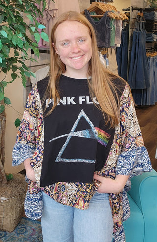 Ruffle Banded Tee- Pink Floyd Prism