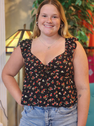 Dainty Flower Print Crop Top
