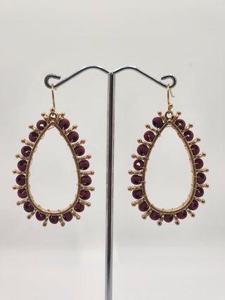 Cranberry Teardrop Earrings