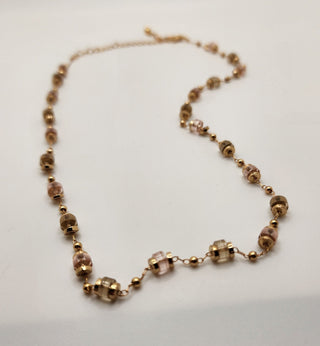 Gold Cylinders Chain Necklace