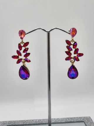 Gold Fuchsia Dangle Earring