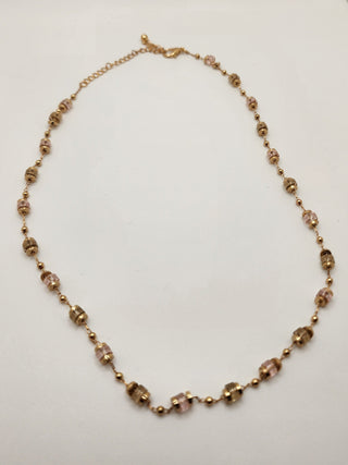 Gold Cylinders Chain Necklace