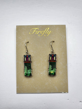 Architectural Rectangle Shape Fish Hook Earrings