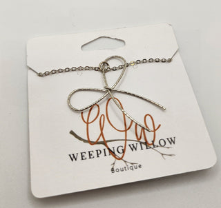Silver Bow Necklace