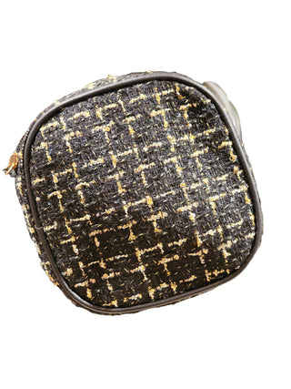 Black Tweed Holiday Cosmetic Bag