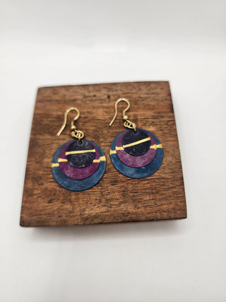 Pewter Colored Disc Earrings
