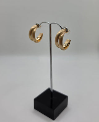 Double Sculpted Hoop Earrings