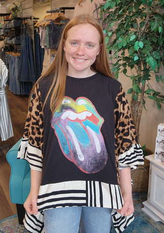 Ruffled Band Tee- Rolling Stones