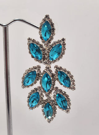 Silver Teal Dangle Earring