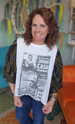 Banded Pullover Tee, Johnny Cash