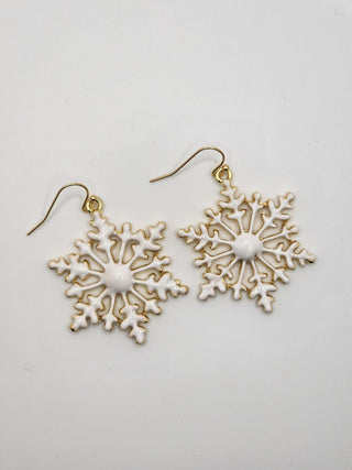 White Snowflake Earrings
