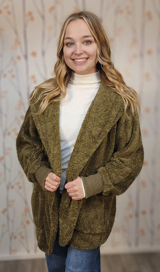 Oversize Fur Open Hoodie