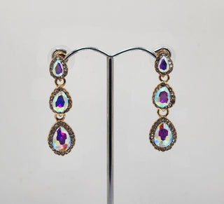 Gold Drop Iridescent Earring
