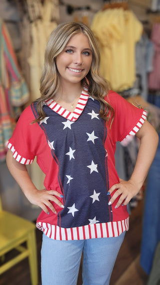Stars & Stripe Patriotic Top