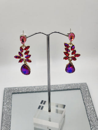 Gold Fuchsia Dangle Earring