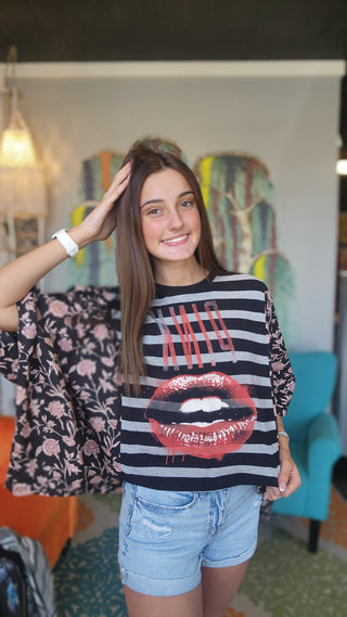 Banded Pullover Tee, Pink