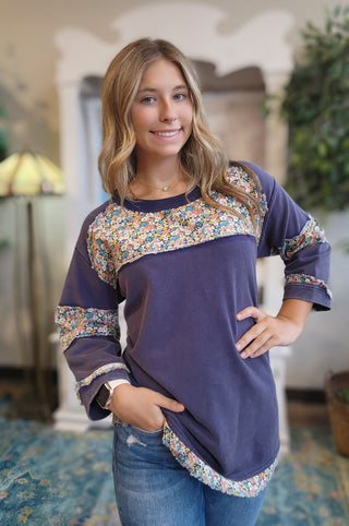 Floral Relaxed Sweatshirt Top