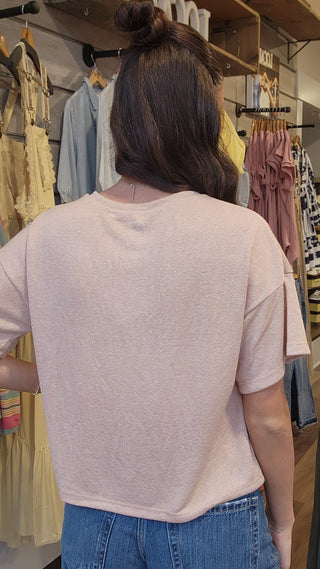 Sheer Cropped Short Sleeve Tee