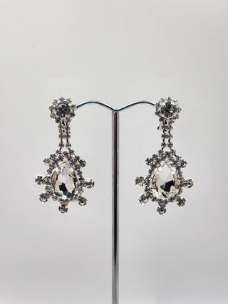 Silver Clip On Drop Earring