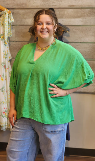 Plus Wide V-Neck Top