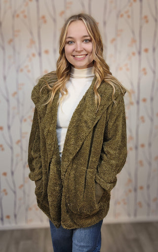 Oversize Fur Open Hoodie