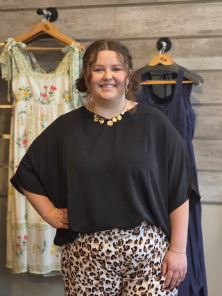 Plus Oversize V-Neck Top