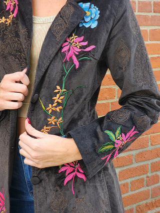 Elton Velvet Floral Jacket/Dress