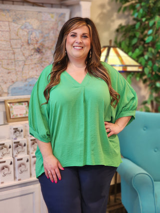 Plus Wide V-Neck Top