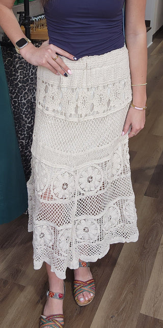 Katie Crochet Floral Pattern Skirt