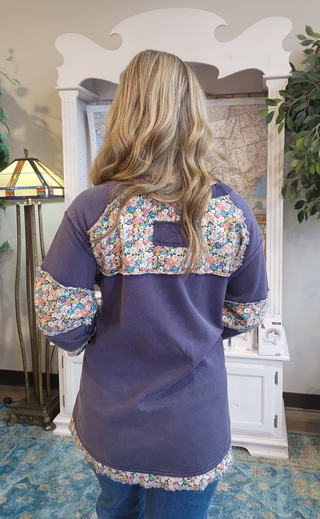 Floral Relaxed Sweatshirt Top