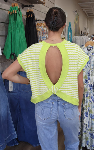 Open Back Textured Top