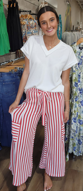 Stripe Wide Leg Pant