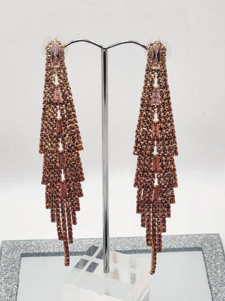 Bronzed Rhinestone Dangle Earring