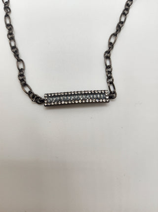 Black Chain Bar Necklace
