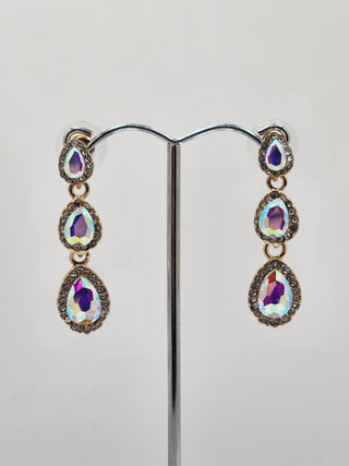Gold Drop Iridescent Earring