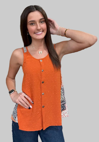 Jacquard Floral Back Top